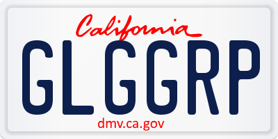 CA license plate GLGGRP