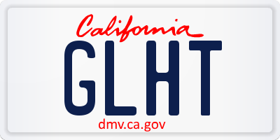 CA license plate GLHT