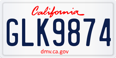 CA license plate GLK9874