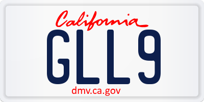 CA license plate GLL9