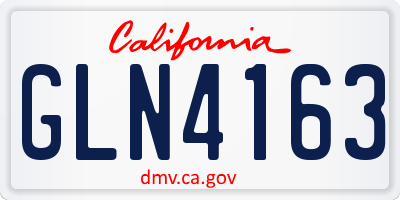 CA license plate GLN4163