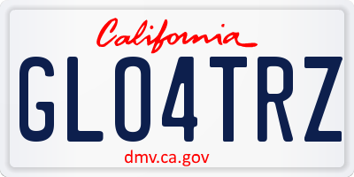 CA license plate GLO4TRZ