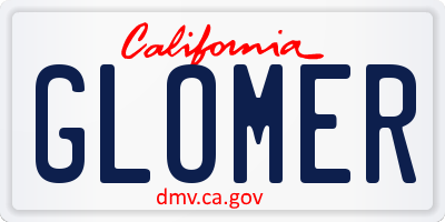 CA license plate GLOMER