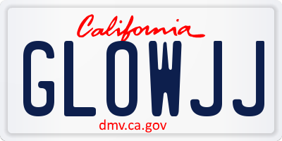 CA license plate GLOWJJ