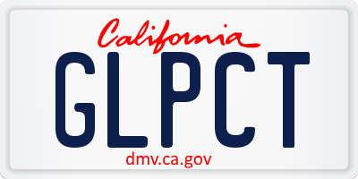 CA license plate GLPCT