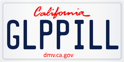 CA license plate GLPPILL