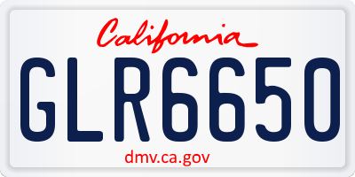 CA license plate GLR6650