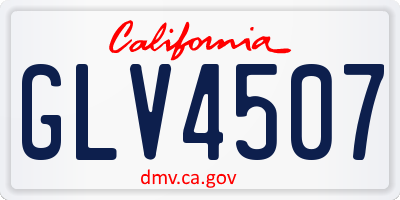 CA license plate GLV4507