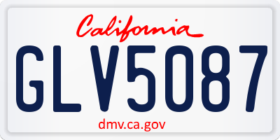 CA license plate GLV5087