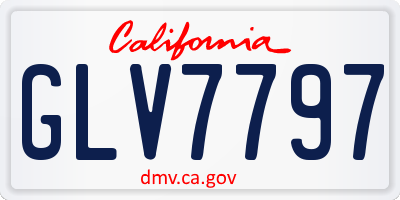 CA license plate GLV7797