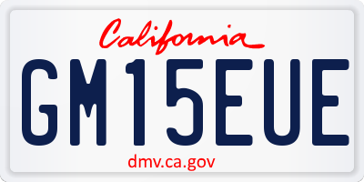 CA license plate GM15EUE