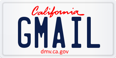 CA license plate GMAIL