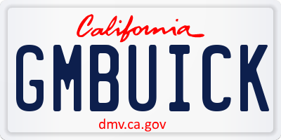 CA license plate GMBUICK