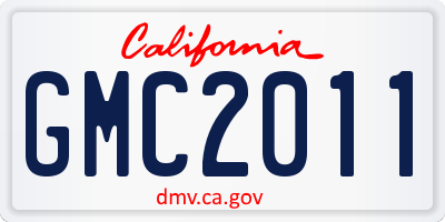 CA license plate GMC2011