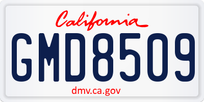 CA license plate GMD8509