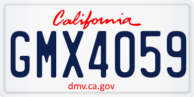 CA license plate GMX4059