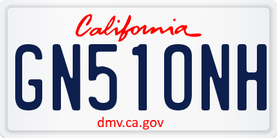 CA license plate GN51ONH