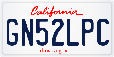 CA license plate GN52LPC