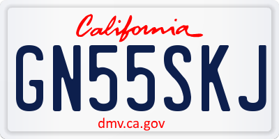 CA license plate GN55SKJ