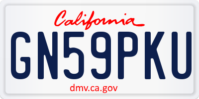 CA license plate GN59PKU