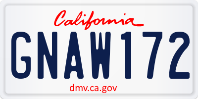 CA license plate GNAW172