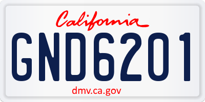 CA license plate GND6201