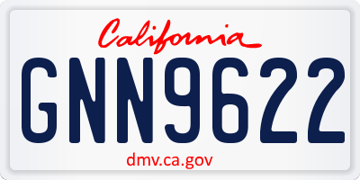 CA license plate GNN9622