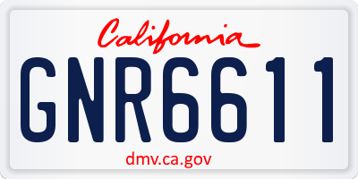 CA license plate GNR6611