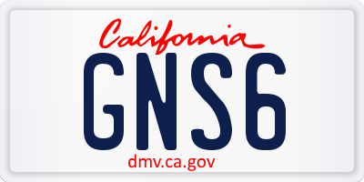 CA license plate GNS6