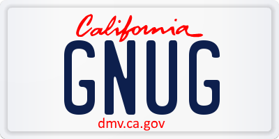 CA license plate GNUG