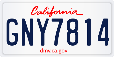 CA license plate GNY7814