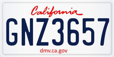 CA license plate GNZ3657