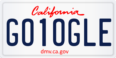 CA license plate GO1OGLE