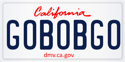 CA license plate GOBOBGO