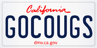 CA license plate GOCOUGS