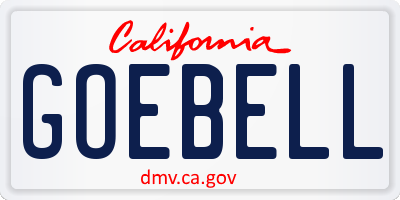 CA license plate GOEBELL