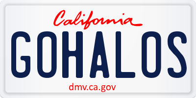 CA license plate GOHALOS