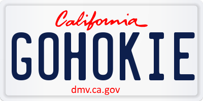 CA license plate GOHOKIE