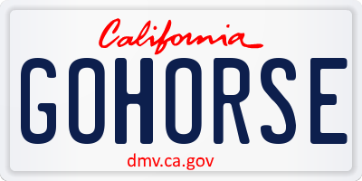 CA license plate GOHORSE