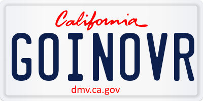 CA license plate GOINOVR