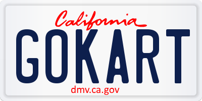 CA license plate GOKART