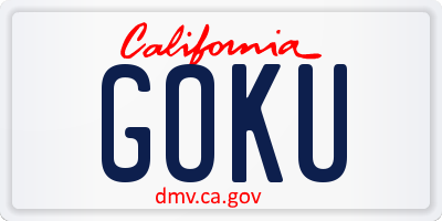 CA license plate GOKU