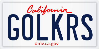 CA license plate GOLKRS