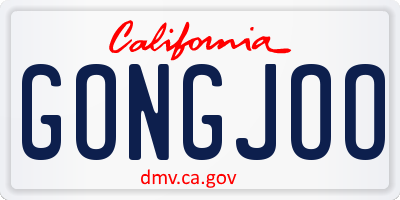 CA license plate GONGJOO