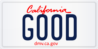 CA license plate GOOD