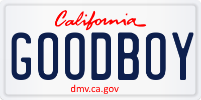 CA license plate GOODBOY