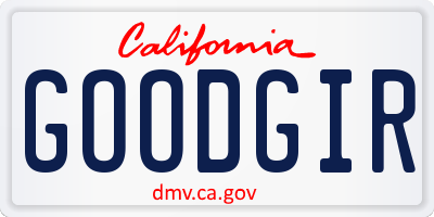 CA license plate GOODGIR