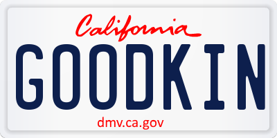 CA license plate GOODKIN