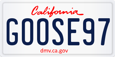 CA license plate GOOSE97