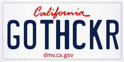 CA license plate GOTHCKR